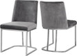Heidi Velvet Dining Chair In Grey (Set Of 2) - 728Grey-C | Meridian