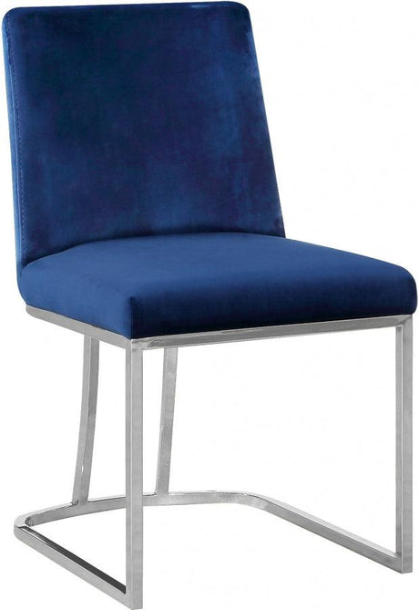 Meridian Furniture - Heidi Velvet Dining Chair In Navy (Set Of 2) - 728Navy-C