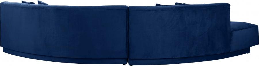 Meridian Furniture - Kenzi 2 Piece Sectional Velvet In Navy - 641Navy-Sectional