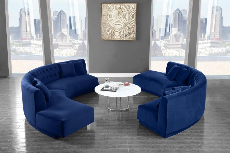 Meridian Furniture - Kenzi 2 Piece Sectional Velvet In Navy - 641Navy-Sectional