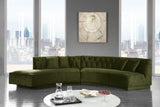 Meridian Furniture - Kenzi 2 Piece Sectional Velvet In Olive - 641Olive-Sectional