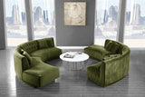 Meridian Furniture - Kenzi 2 Piece Sectional Velvet In Olive - 641Olive-Sectional