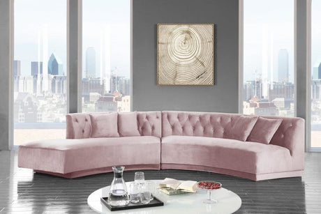 Meridian Furniture - Kenzi 2 Piece Sectional Velvet In Pink - 641Pink-Sectional