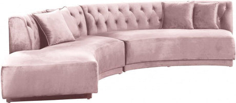 Meridian Furniture - Kenzi 2 Piece Sectional Velvet In Pink - 641Pink-Sectional