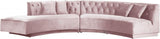 Meridian Furniture - Kenzi 2 Piece Sectional Velvet In Pink - 641Pink-Sectional