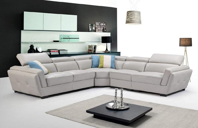 Esf Furniture - 2566 Sectional Sofa In Light Grey - 2566-Sec - ESF Furniture