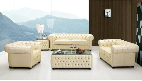 Esf Furniture - 258 2 Piece Sofa Set In Ivory - 258-S+L