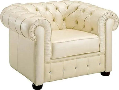 258 Contemporary Sofa And Loveseat In Ivory Color | ESF