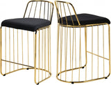 Meridian Furniture - Gio Velvet Counter Stool Set Of 2 In Black - 759Black