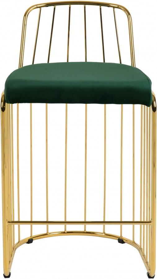 Meridian Furniture - Gio Velvet Counter Stool Set Of 2 In Green - 759Green