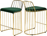 Meridian Furniture - Gio Velvet Counter Stool Set Of 2 In Green - 759Green