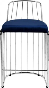 Meridian Furniture - Gio Velvet Counter Stool Set Of 2 In Navy - 760Navy