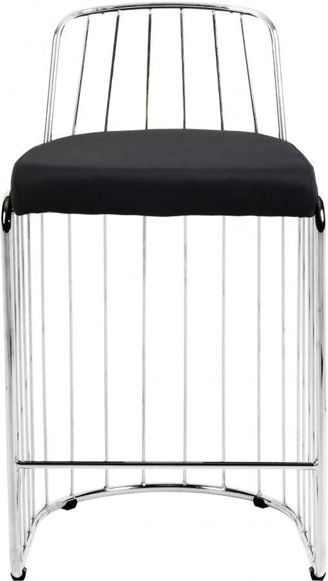 Meridian Furniture - Gio Velvet Counter Stool Set Of 2 In Black - 760Black