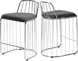 Meridian Furniture - Gio Velvet Counter Stool Set Of 2 In Grey - 760Grey