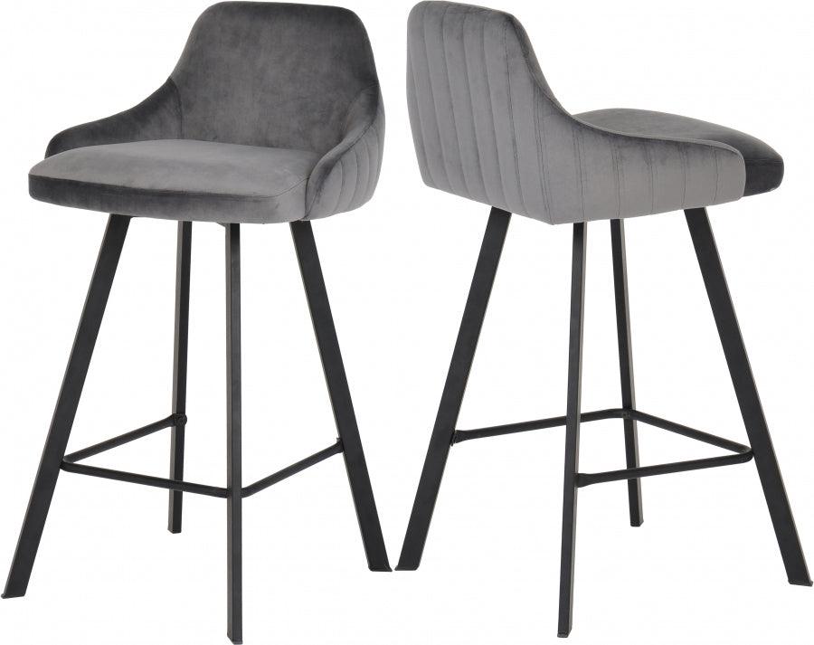 Meridian Furniture - Viviene Counter Stool In Grey (Set Of 2) - 761Grey