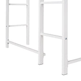 Twin Metal Loft Bed with 2 Shelves and one Desk ,WHITE(Old SKU: MF281206AAK)