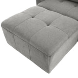 113.3" Convertible Sectional Sofa Couch 3 - Seat L - Shaped Sofa with Movable Ottoman and USB for Apartment, Living Room, Bedroom, Grey - SG000880AAE - image - 32