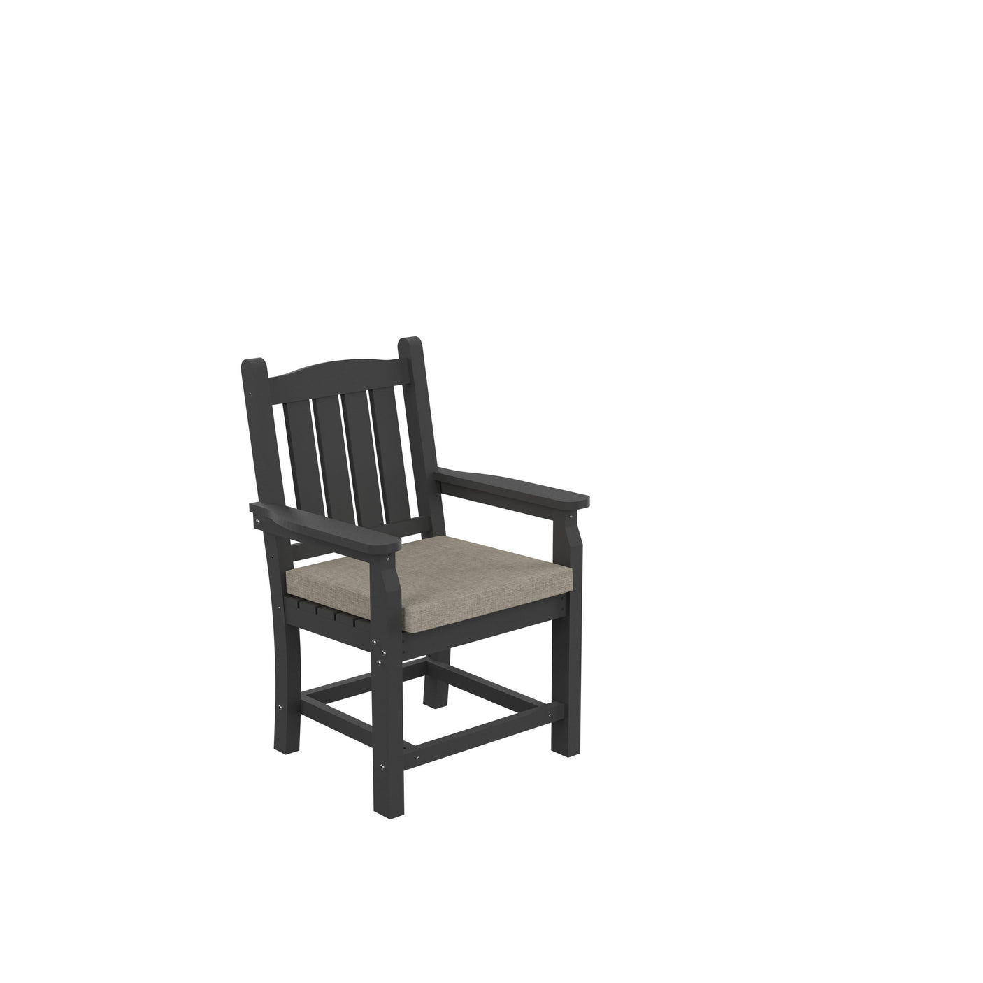 HDPE Dining Chair, Gray, With Cushion, Set of 2