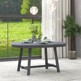 TREXM Wood Dining Table Round Extendable Dining Table for Dining Room (Gray) - Home Elegance USA