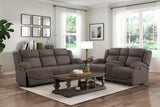 Chocolate Color Microfiber Upholstered 1pc Double Reclining Sofa Transitional Living Room Furniture - Home Elegance USA