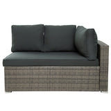 U_STYLE Patio Furniture Sets, 7-Piece Patio Wicker Sofa , Cushions, Chairs , a Loveseat , a Table and a Storage Box