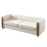 Modern velvet sofa beige color - Home Elegance USA