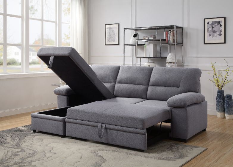 Nazli - Sectional Sofa - Gray Fabric - Home Elegance USA