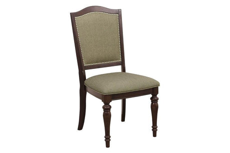 Marston 7-Piece Dining Set in Dark Cherry Finish with Fabric Upholstered Chairs | Homelegance