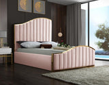 Meridian Furniture - Jolie Velvet Queen Bed In Pink - Joliepink-Q