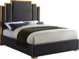 Hugo Velvet King Bed In Grey - Hugogrey-K | Meridian