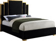 Hugo Velvet Queen Bed In Black - Hugoblack-Q | Meridian