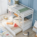 Orisfur. Twin Bunk Beds for Kids with Safety Rail and Movable Trundle bed - Home Elegance USA