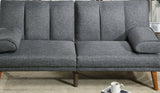 Blue Grey Polyfiber Adjustable Sofa Living Room Furniture Solid wood Legs Plush Couch Home Elegance USA