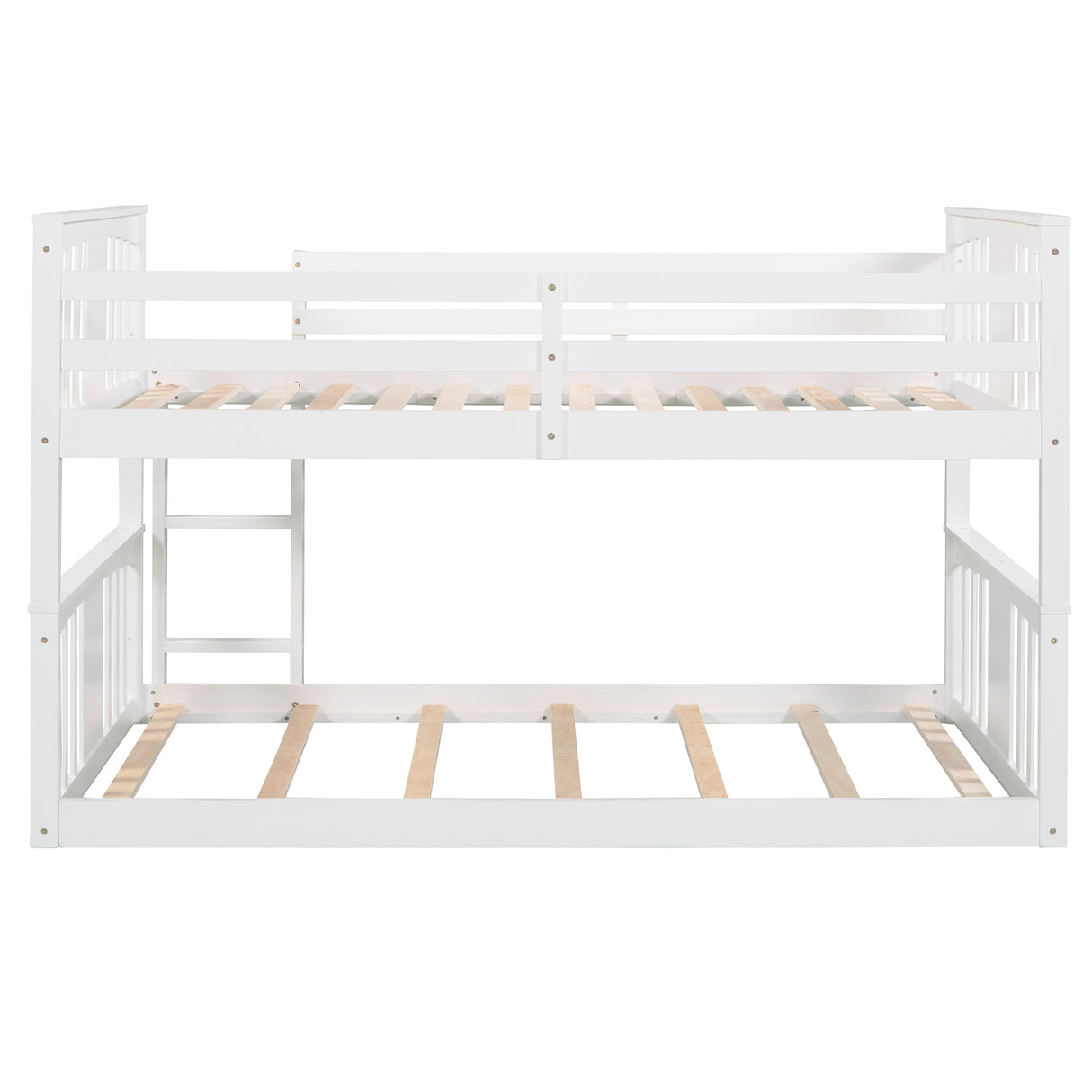 Twin Over Twin Bunk Bed with Ladder, White (Old SKU:LP000107AAK) - Home Elegance USA