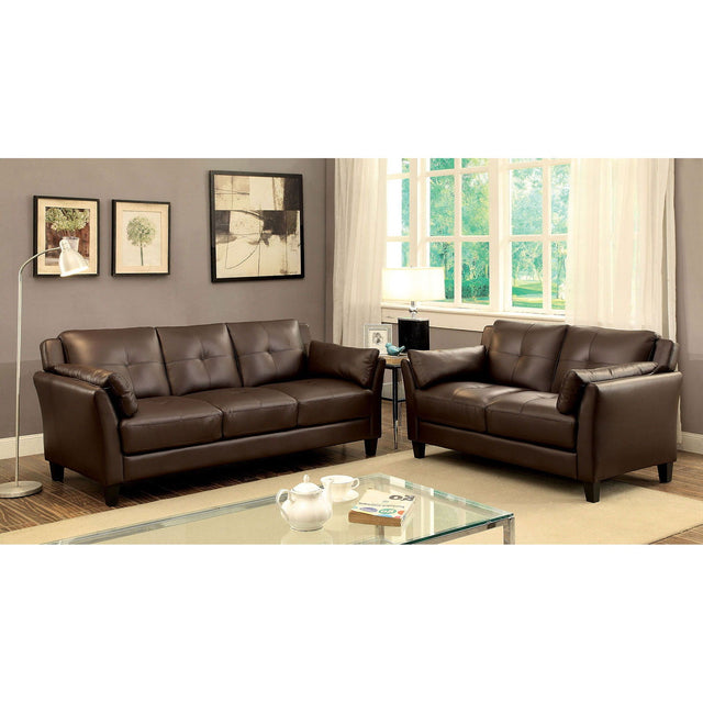 Ysabel - Sofa & Love Seat & Chair - Brown - Home Elegance USA