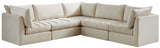 Jacob - Modular Sectional 5 Piece - Cream - Fabric - Home Elegance USA