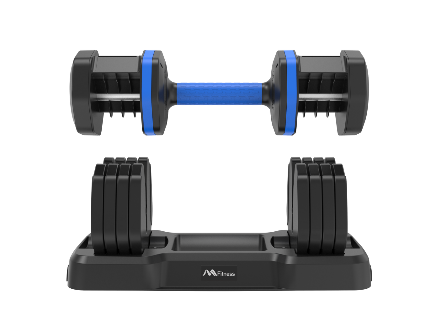 Adjustable Dumbbell - 55lb x2 Dumbbell Set of 2 with Anti-Slip Handle, Fast Adjust Weight by Turning Handle with Tray, Exercise Fitness Dumbbell Suitable for Full Body Workout