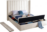 Meridian Furniture - Kiki Velvet King Bed In Cream - Kikicream-K