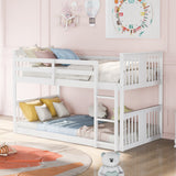 Twin Over Twin Bunk Bed with Ladder, White (Old SKU:LP000107AAK) - Home Elegance USA