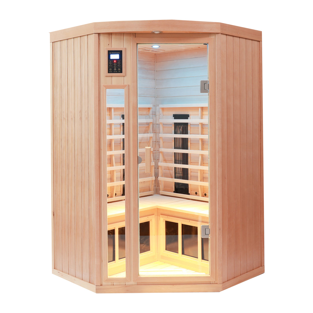 Pentagonal hemlock far-infrared heating sauna room