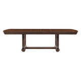 Lavish Style Formal Dining 5pc set Dining Table w Extension Leaf and 4x Side Chairs Dark Oak Finish Wooden Furniture