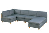 Living Room Furniture Armless Chair Steel Color Dorris Fabric 1pc Cushion Armless Chair Wooden Deco - Home Elegance USA