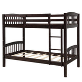 Twin Over Twin Bunk Bed with Ladder,Espresso ( OLD SKU: LP000066AAP) - Home Elegance USA