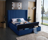 Meridian Furniture - Kiki Velvet King Bed In Navy - Kikinavy-K