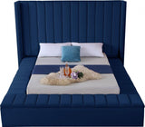 Meridian Furniture - Kiki Velvet King Bed In Navy - Kikinavy-K