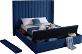 Meridian Furniture - Kiki Velvet King Bed In Navy - Kikinavy-K