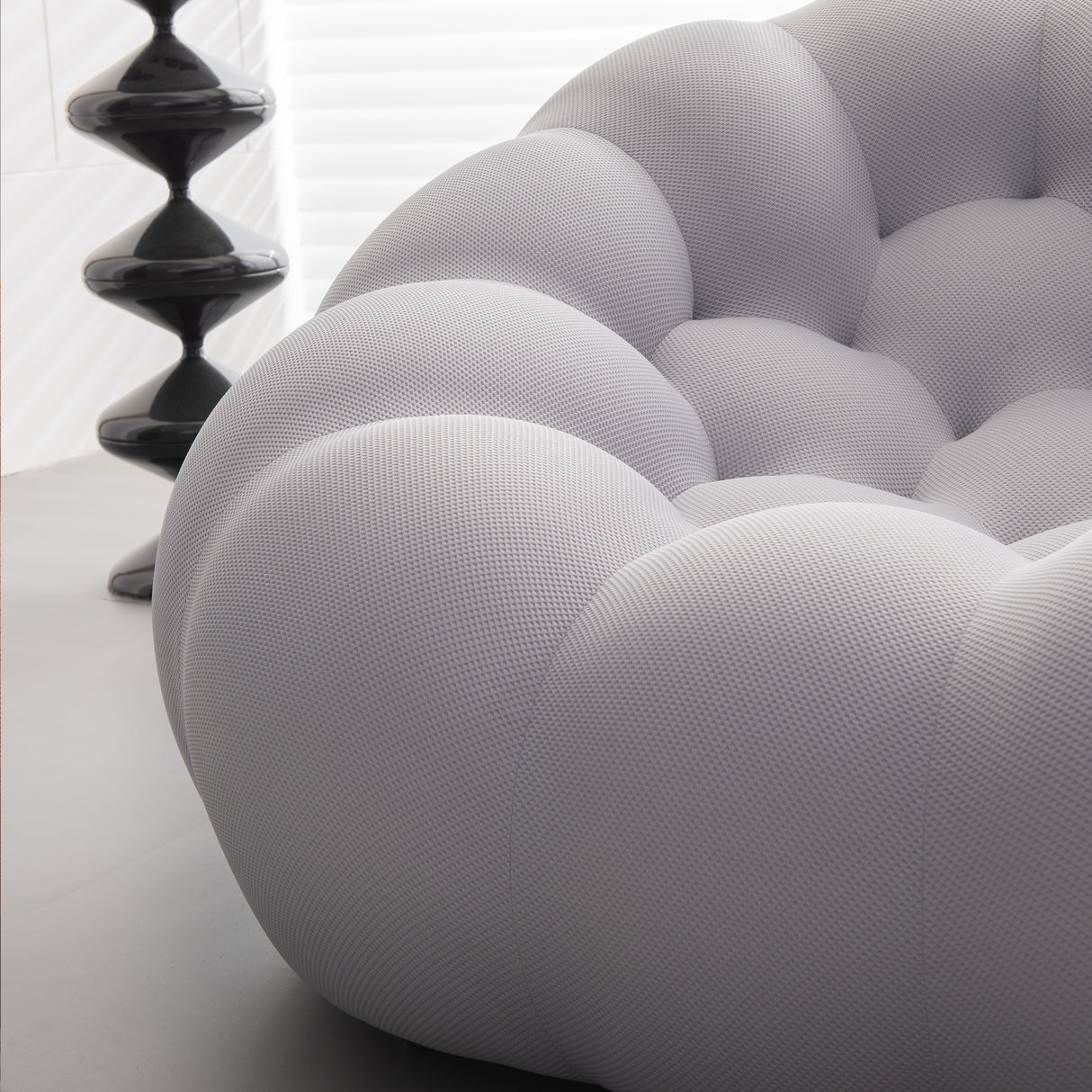 Modern Upholstered fabric lazy sofa chair，gray Home Elegance USA