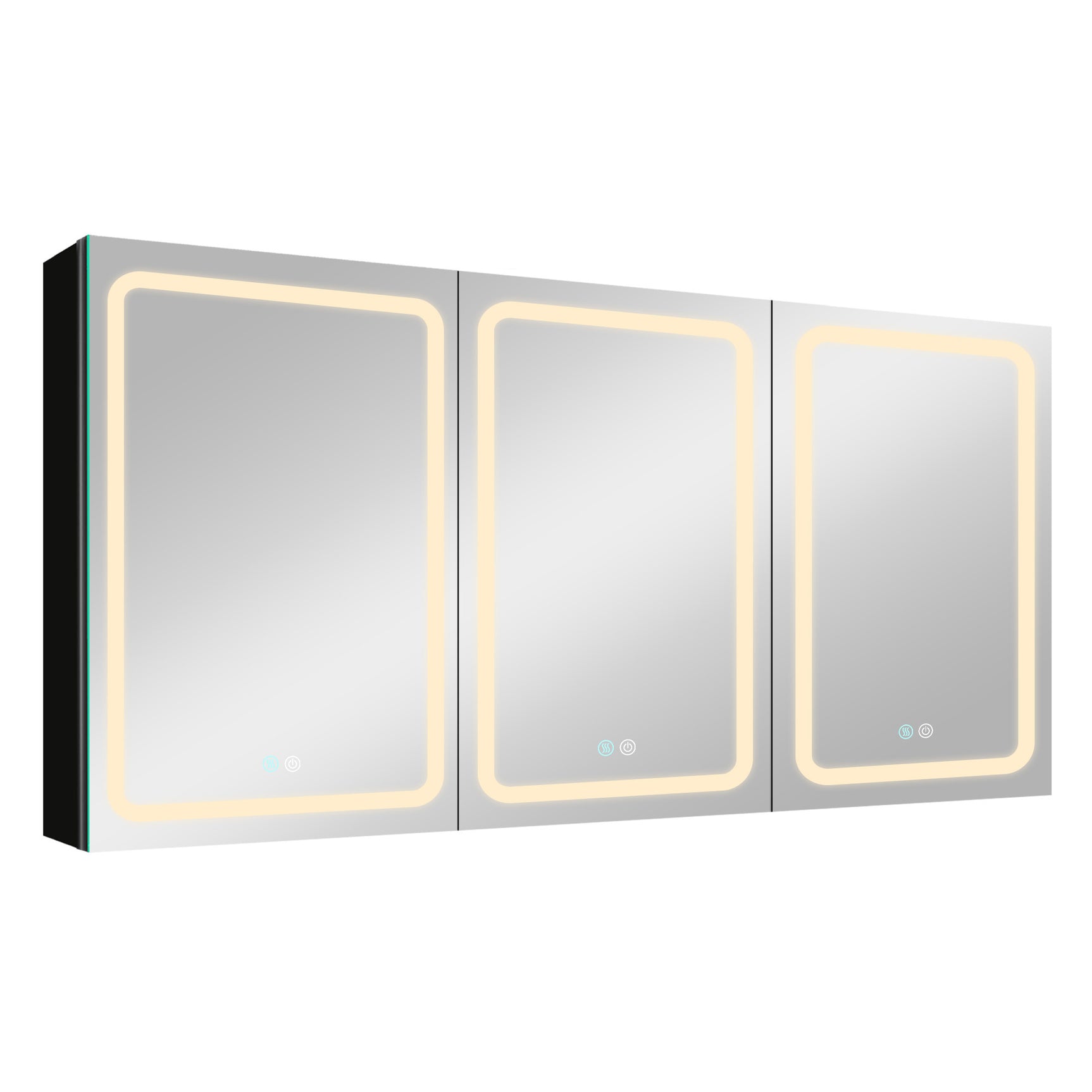 60x30 Inch LED Bathroom Medicine Cabinet Surface Mount Double Door Lighted Medicine Cabinet, Medicine Cabinets for Bathroom with Mirror Defogging, Dimmer Black - W995S00075 - image - 12