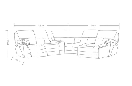 2711 Modern Premium Power Recliner Sectional In Grey Color | ESF