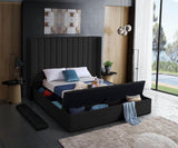 Meridian Furniture - Kiki Velvet King Bed In Black - Kikiblack-K